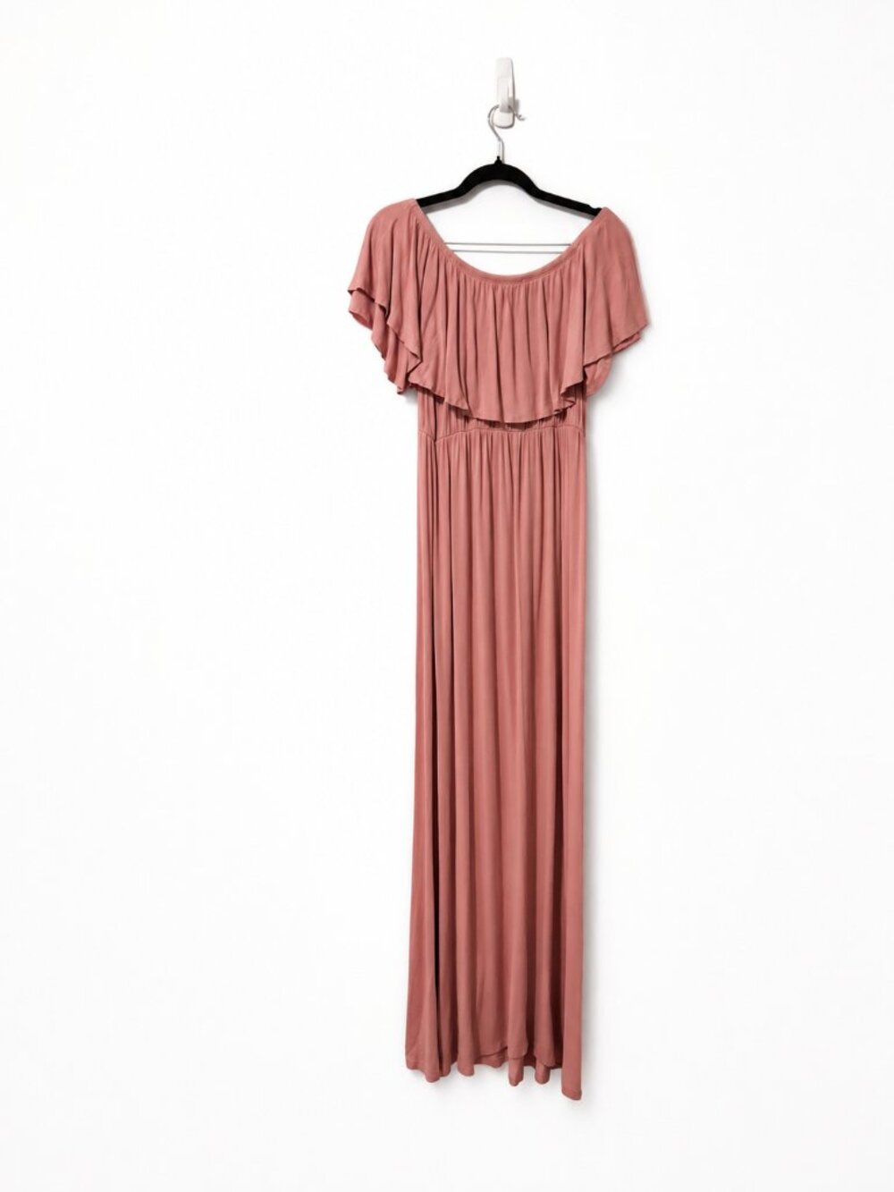 PinkBlush Romantic Coral Off Shoulder Maternity Maxi Dress Size Large